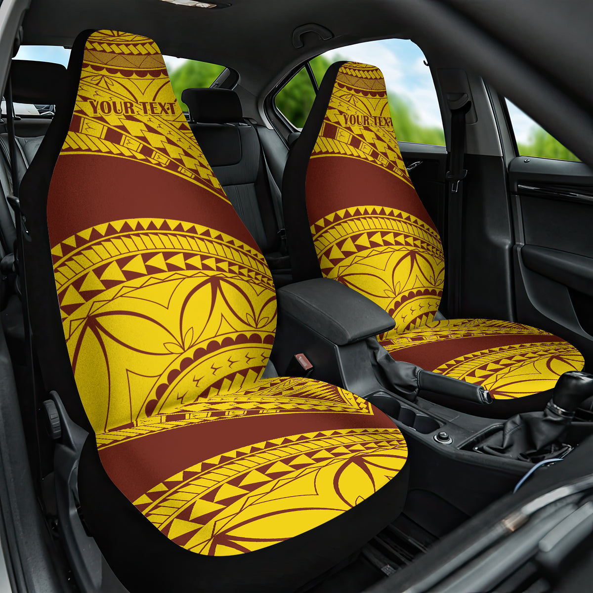 Personalised Samoa College Car Seat Cover Samoan Pattern - Wonder Print Shop