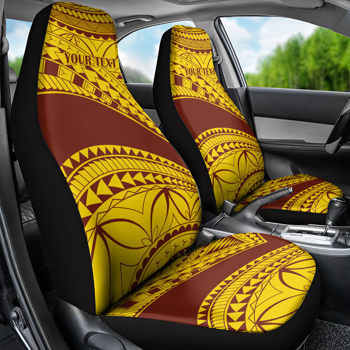 Personalised Samoa College Car Seat Cover Samoan Pattern - Wonder Print Shop