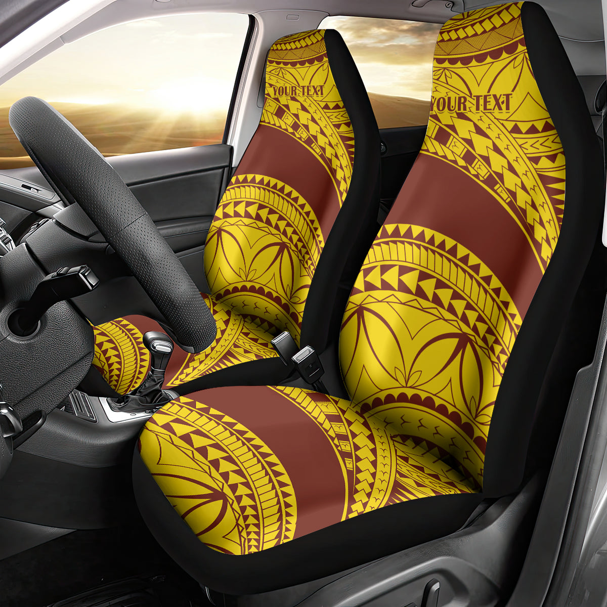 Personalised Samoa College Car Seat Cover Samoan Pattern - Wonder Print Shop