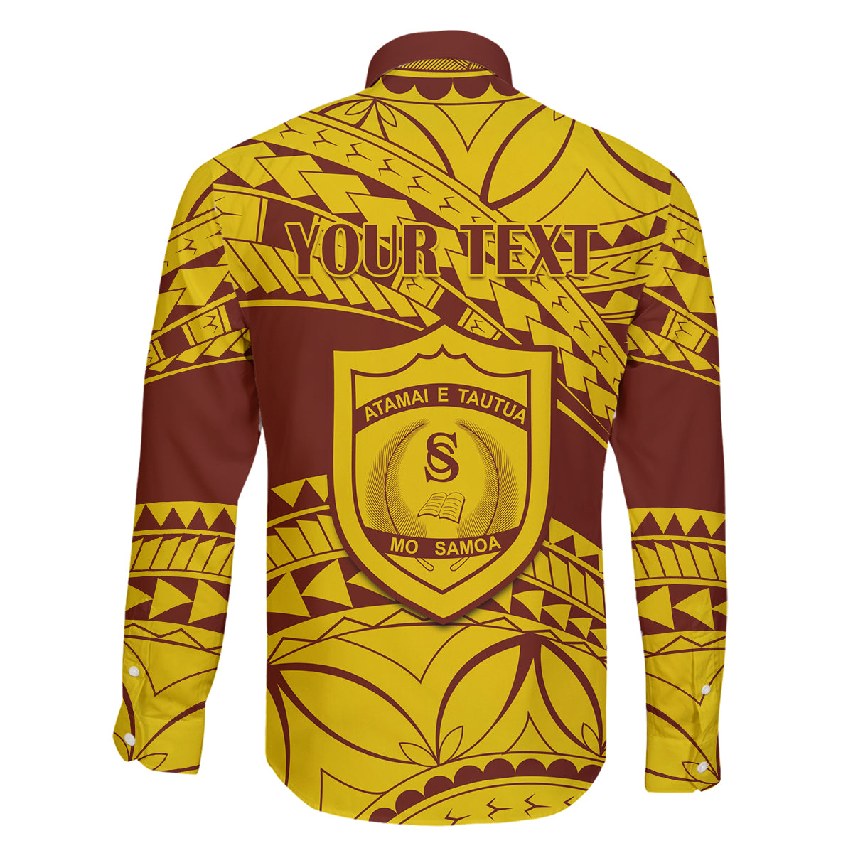 Personalised Samoa College Family Matching Long Sleeve Bodycon Dress and Hawaiian Shirt Samoan Pattern - Wonder Print Shop