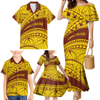 Personalised Samoa College Family Matching Mermaid Dress and Hawaiian Shirt Samoan Pattern - Wonder Print Shop