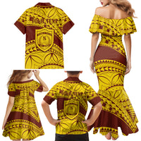 Personalised Samoa College Family Matching Mermaid Dress and Hawaiian Shirt Samoan Pattern - Wonder Print Shop