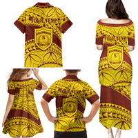 Personalised Samoa College Family Matching Puletasi Dress and Hawaiian Shirt Samoan Pattern - Wonder Print Shop