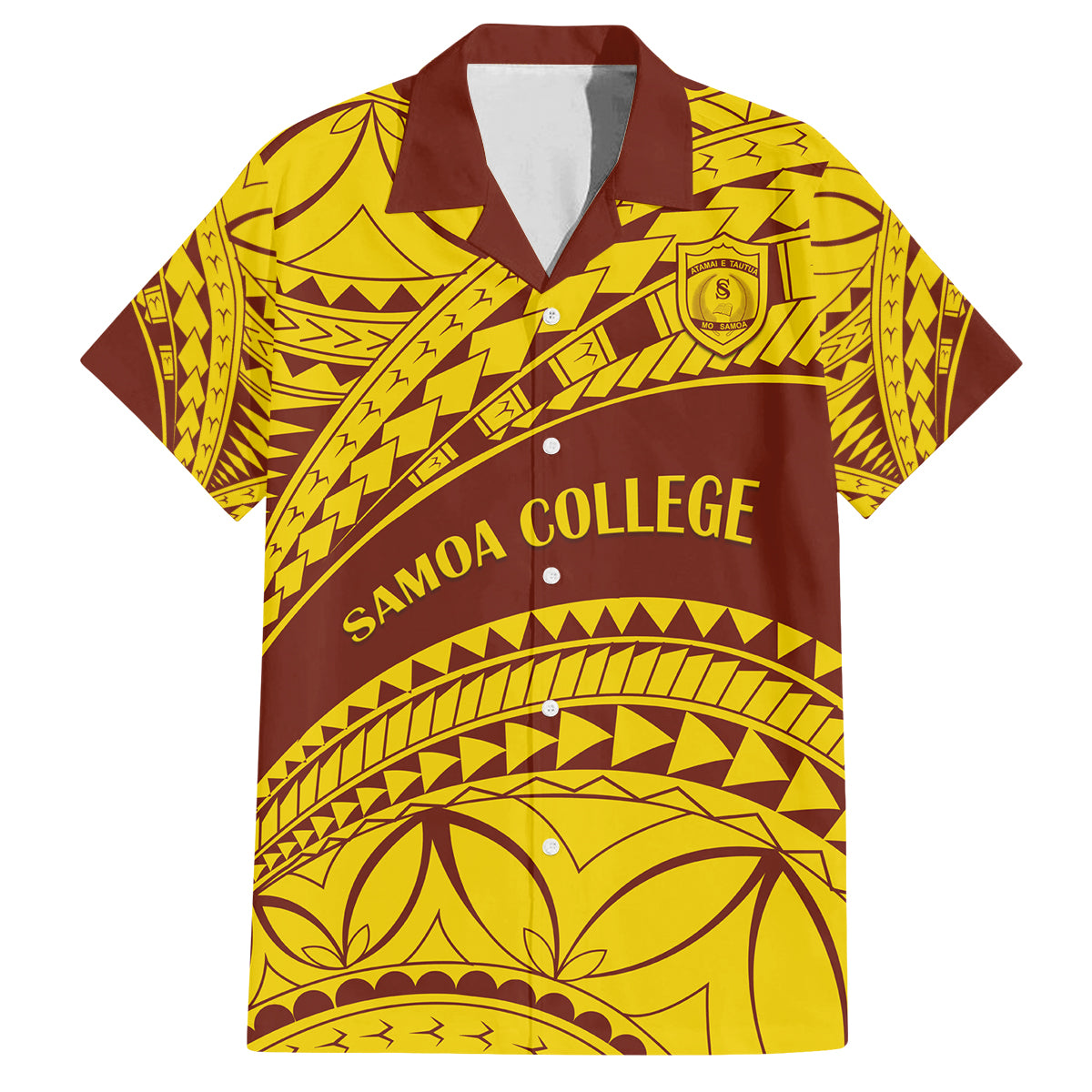 Personalised Samoa College Family Matching Summer Maxi Dress and Hawaiian Shirt Samoan Pattern - Wonder Print Shop