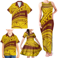 Personalised Samoa College Family Matching Tank Maxi Dress and Hawaiian Shirt Samoan Pattern - Wonder Print Shop