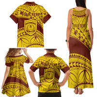 Personalised Samoa College Family Matching Tank Maxi Dress and Hawaiian Shirt Samoan Pattern - Wonder Print Shop
