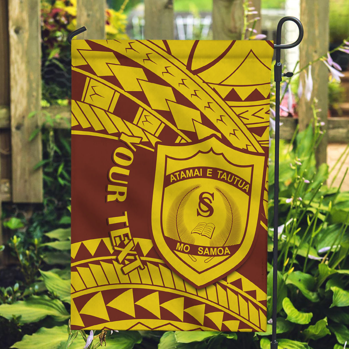 Personalised Samoa College Garden Flag Samoan Pattern - Wonder Print Shop