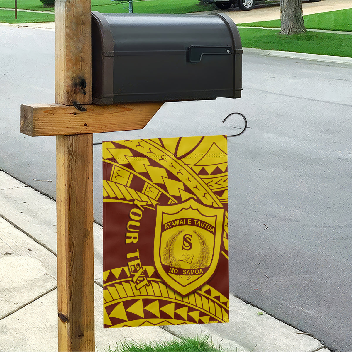 Personalised Samoa College Garden Flag Samoan Pattern - Wonder Print Shop