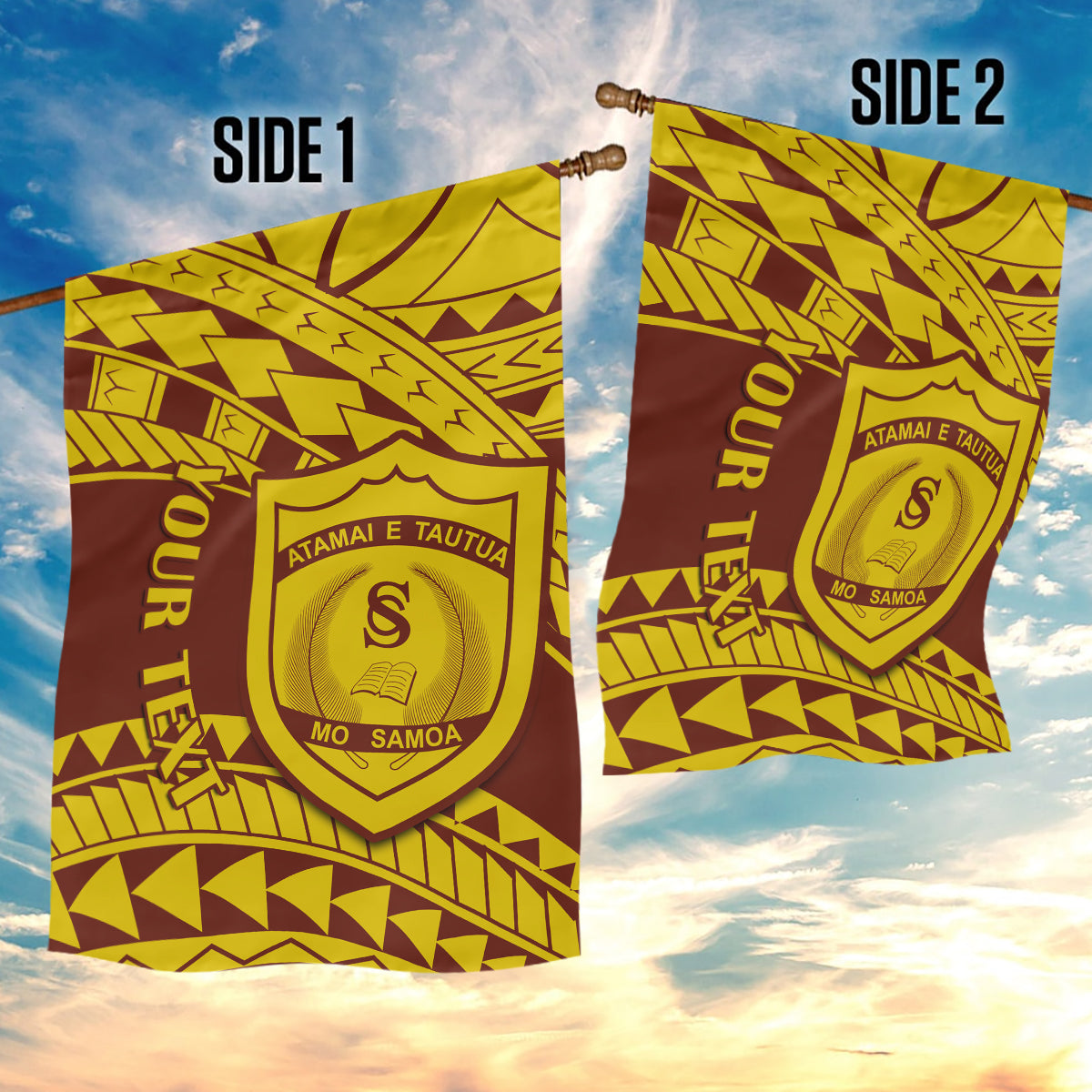 Personalised Samoa College Garden Flag Samoan Pattern - Wonder Print Shop