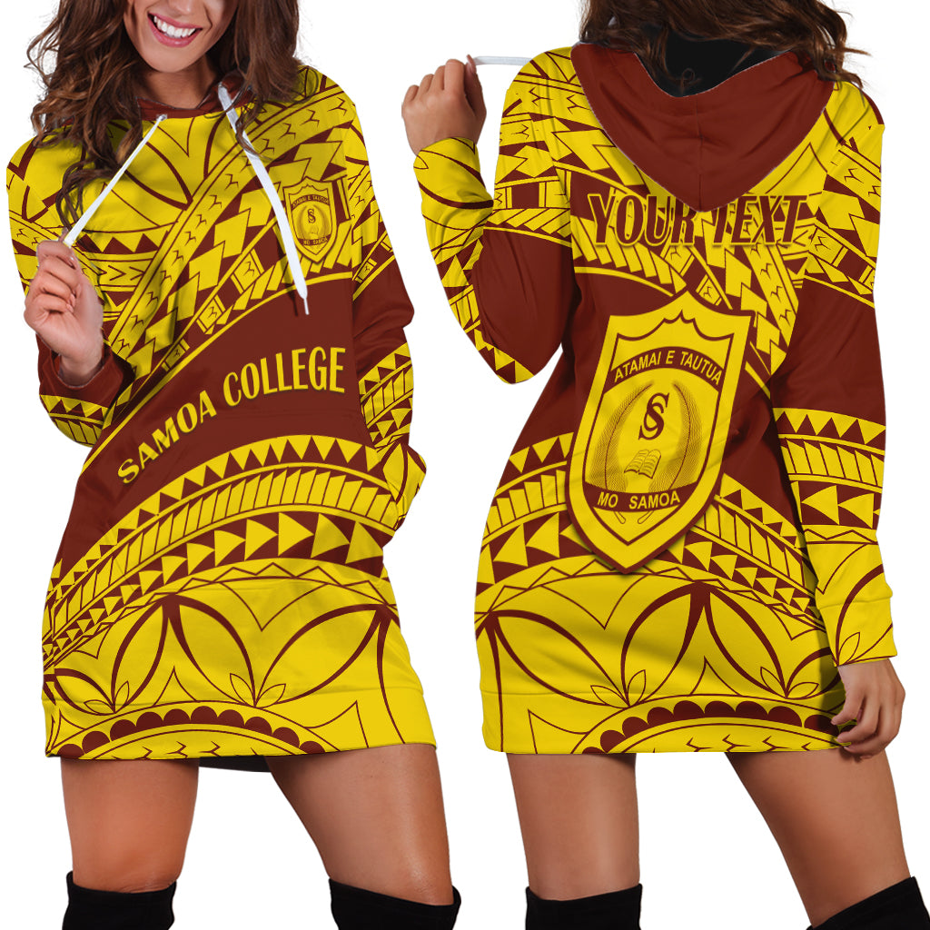 Personalised Samoa College Hoodie Dress Samoan Pattern - Wonder Print Shop