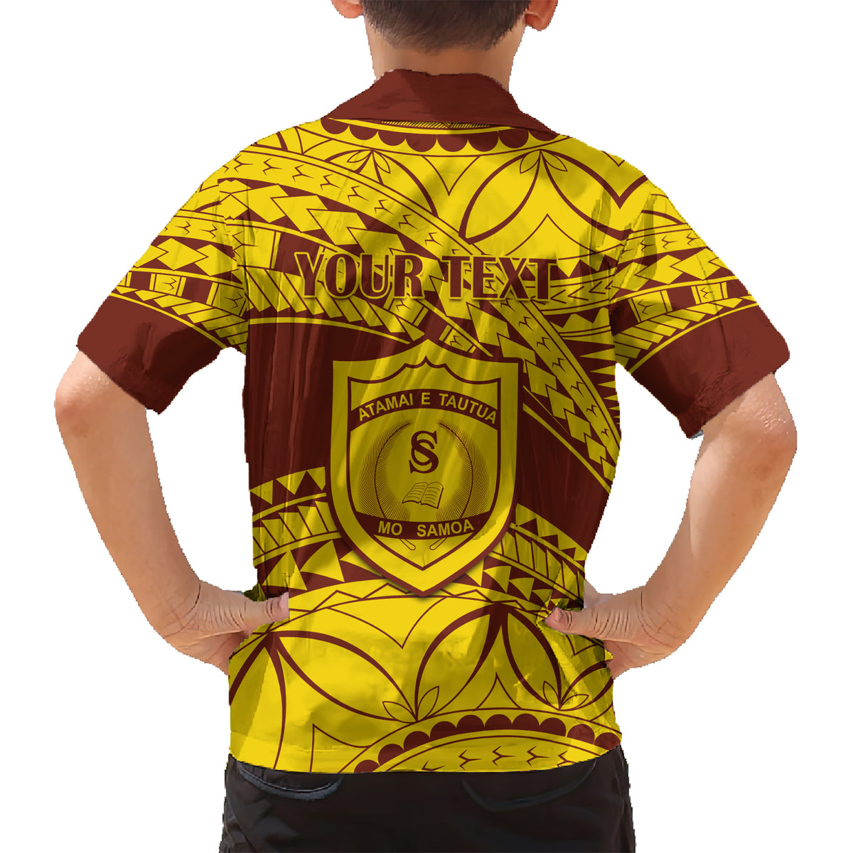 Personalised Samoa College Kid Hawaiian Shirt Samoan Pattern - Wonder Print Shop