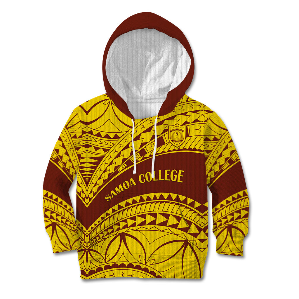 Personalised Samoa College Kid Hoodie Samoan Pattern - Wonder Print Shop