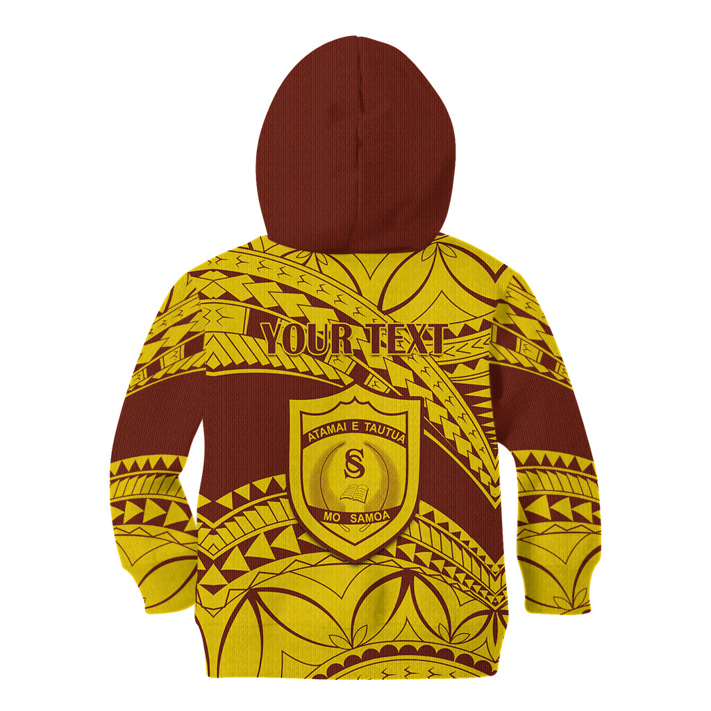 Personalised Samoa College Kid Hoodie Samoan Pattern - Wonder Print Shop