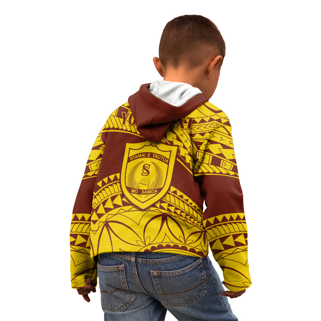 Personalised Samoa College Kid Hoodie Samoan Pattern - Wonder Print Shop