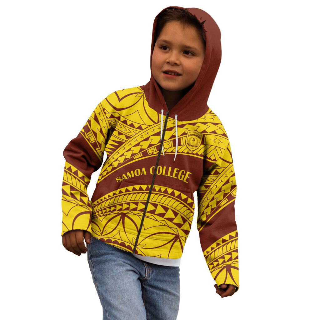 Personalised Samoa College Kid Hoodie Samoan Pattern - Wonder Print Shop