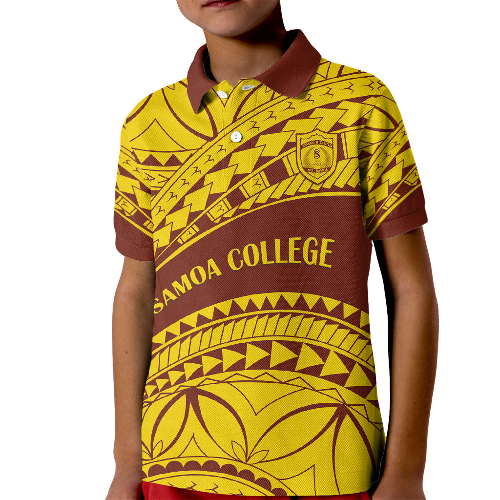 Personalised Samoa College Kid Polo Shirt Samoan Pattern - Wonder Print Shop