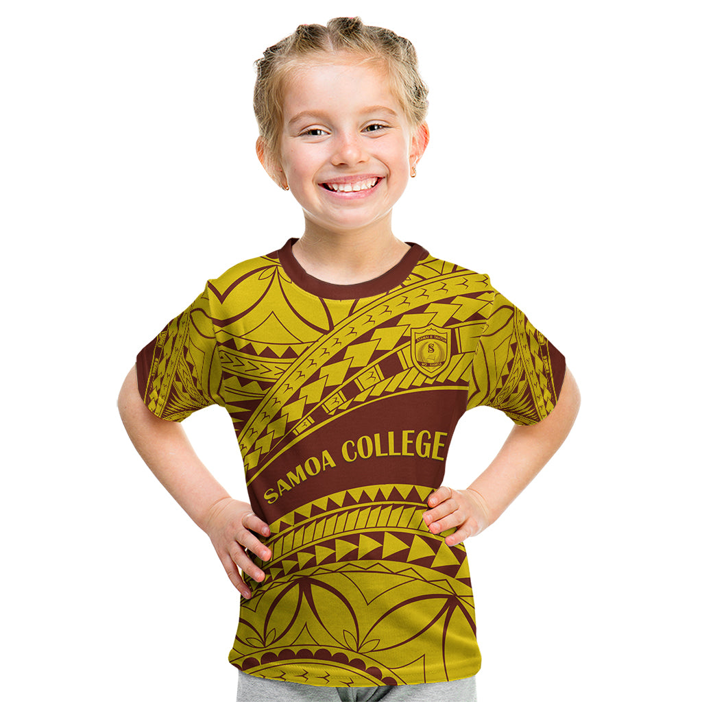 Personalised Samoa College Kid T Shirt Samoan Pattern - Wonder Print Shop