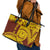 Personalised Samoa College Leather Tote Bag Samoan Pattern - Wonder Print Shop