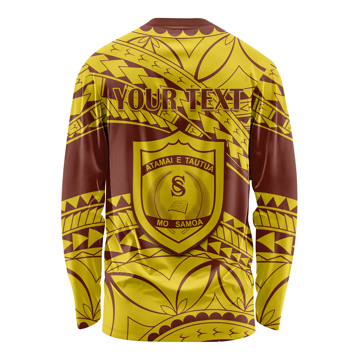 Personalised Samoa College Long Sleeve Shirt Samoan Pattern - Wonder Print Shop