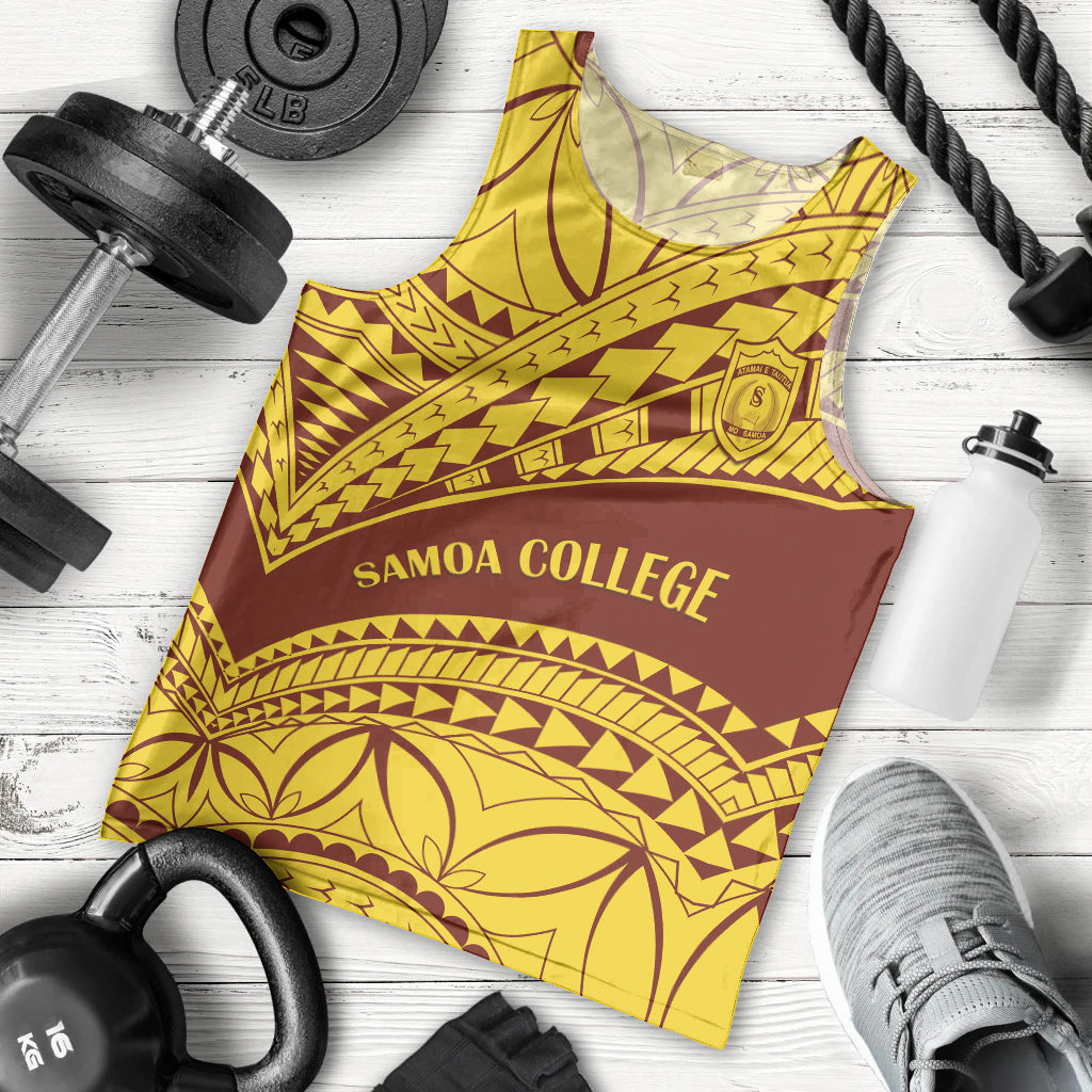 Personalised Samoa College Men Tank Top Samoan Pattern - Wonder Print Shop