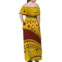 Personalised Samoa College Off Shoulder Maxi Dress Samoan Pattern - Wonder Print Shop