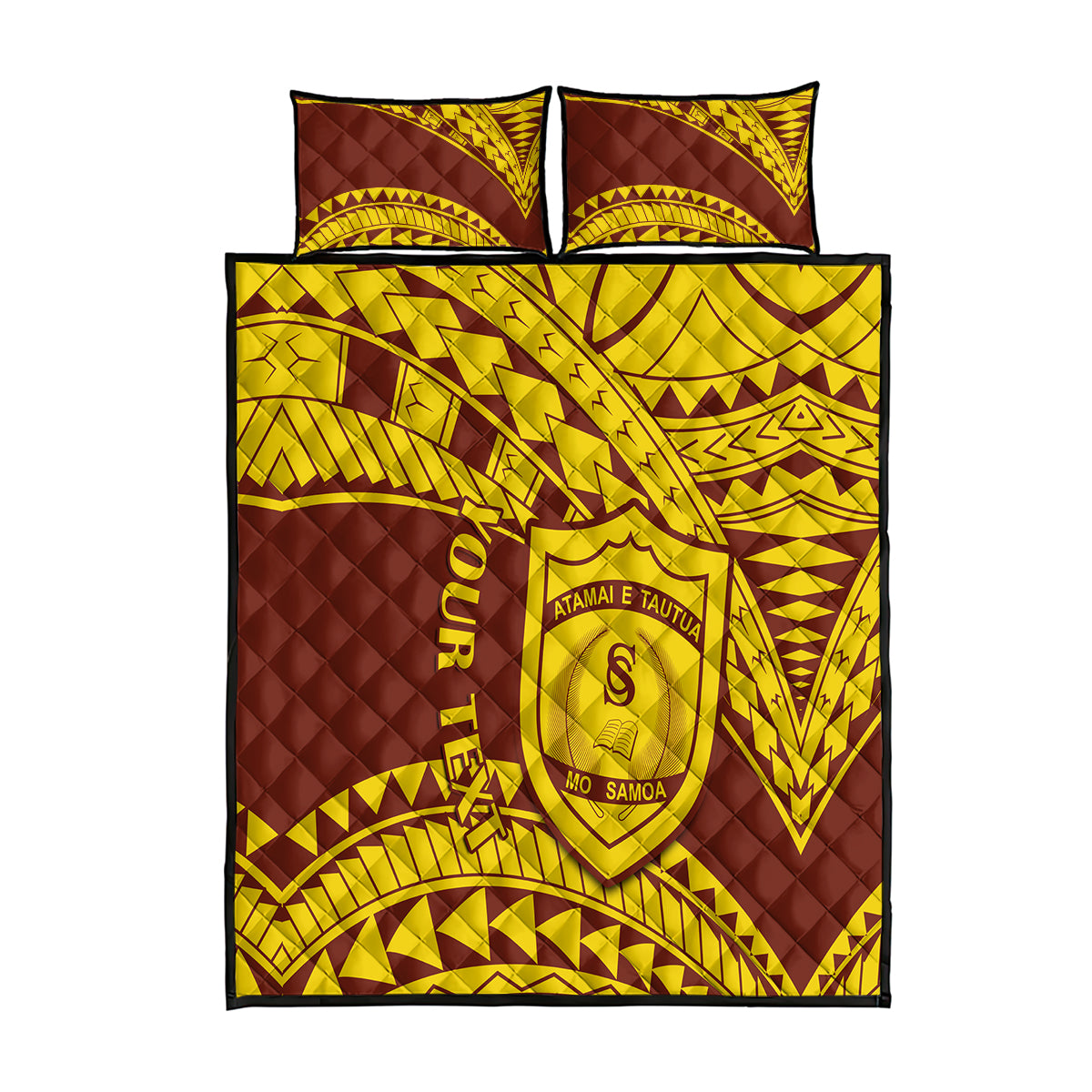 Personalised Samoa College Quilt Bed Set Samoan Pattern - Wonder Print Shop