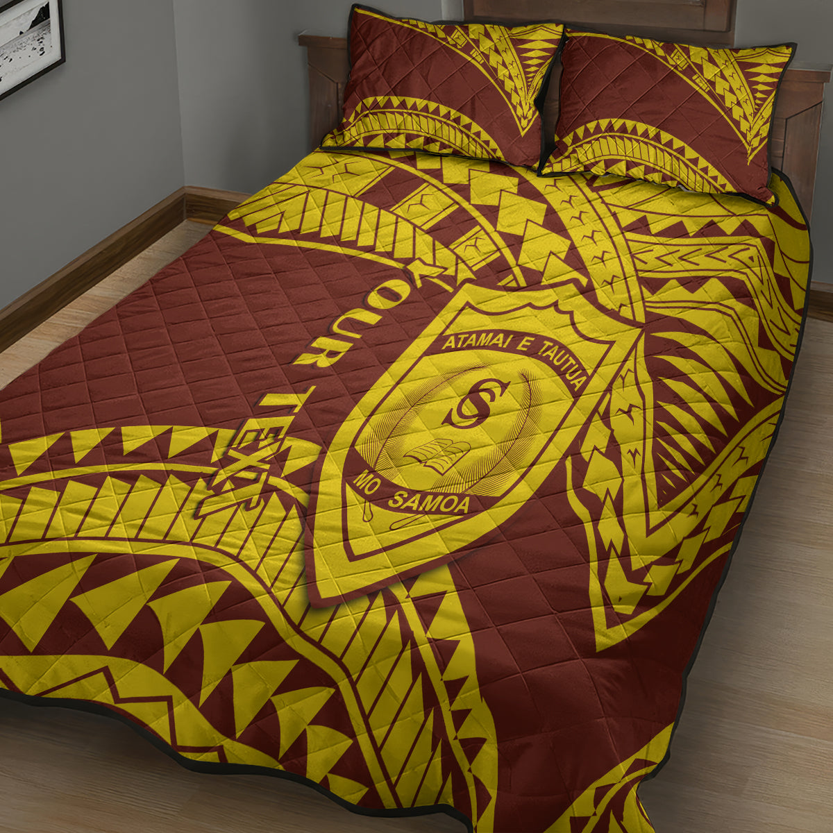 Personalised Samoa College Quilt Bed Set Samoan Pattern - Wonder Print Shop