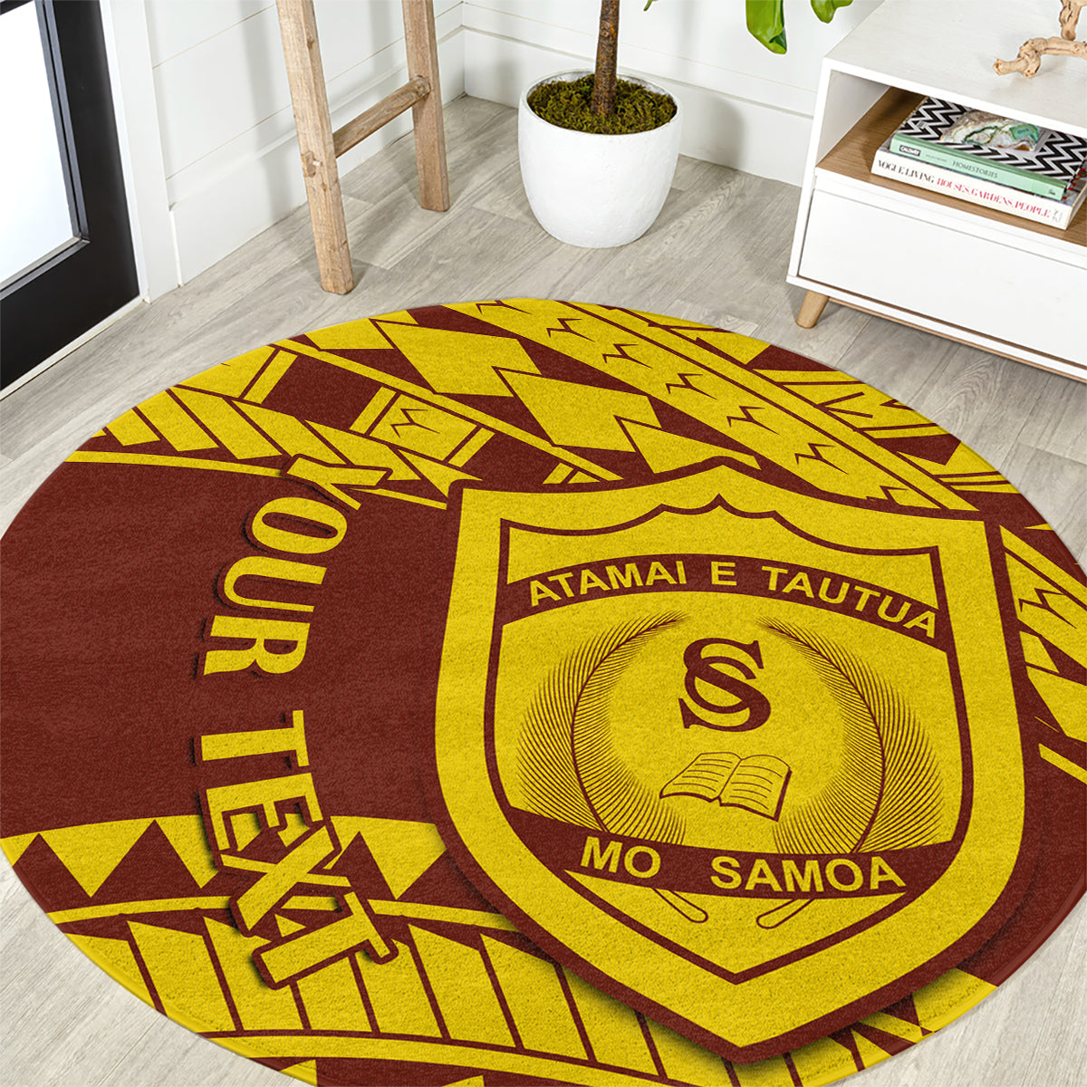 personalised-samoa-college-round-carpet-samoan-pattern