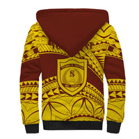Personalised Samoa College Sherpa Hoodie Samoan Pattern - Wonder Print Shop