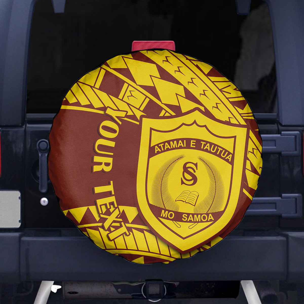 Personalised Samoa College Spare Tire Cover Samoan Pattern - Wonder Print Shop