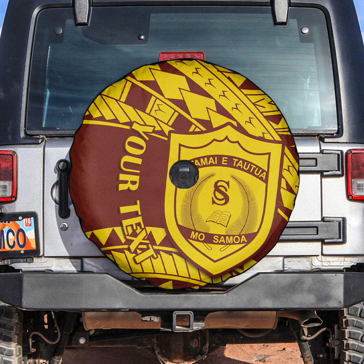 Personalised Samoa College Spare Tire Cover Samoan Pattern - Wonder Print Shop