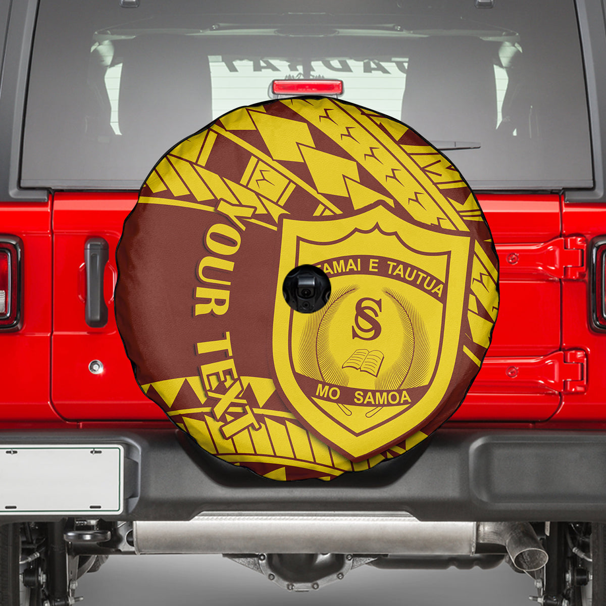Personalised Samoa College Spare Tire Cover Samoan Pattern - Wonder Print Shop