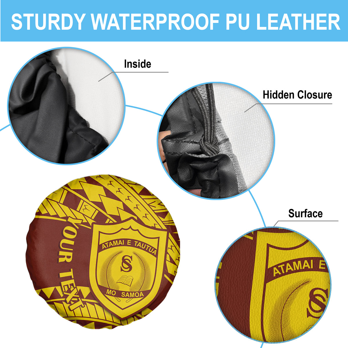 Personalised Samoa College Spare Tire Cover Samoan Pattern - Wonder Print Shop