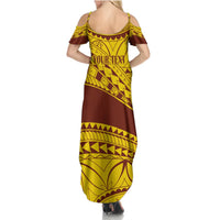 Personalised Samoa College Summer Maxi Dress Samoan Pattern - Wonder Print Shop