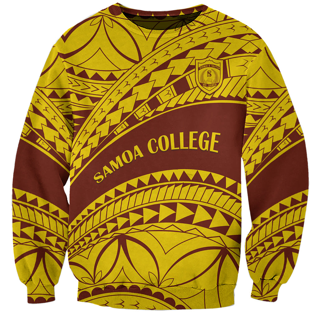 Personalised Samoa College Sweatshirt Samoan Pattern - Wonder Print Shop