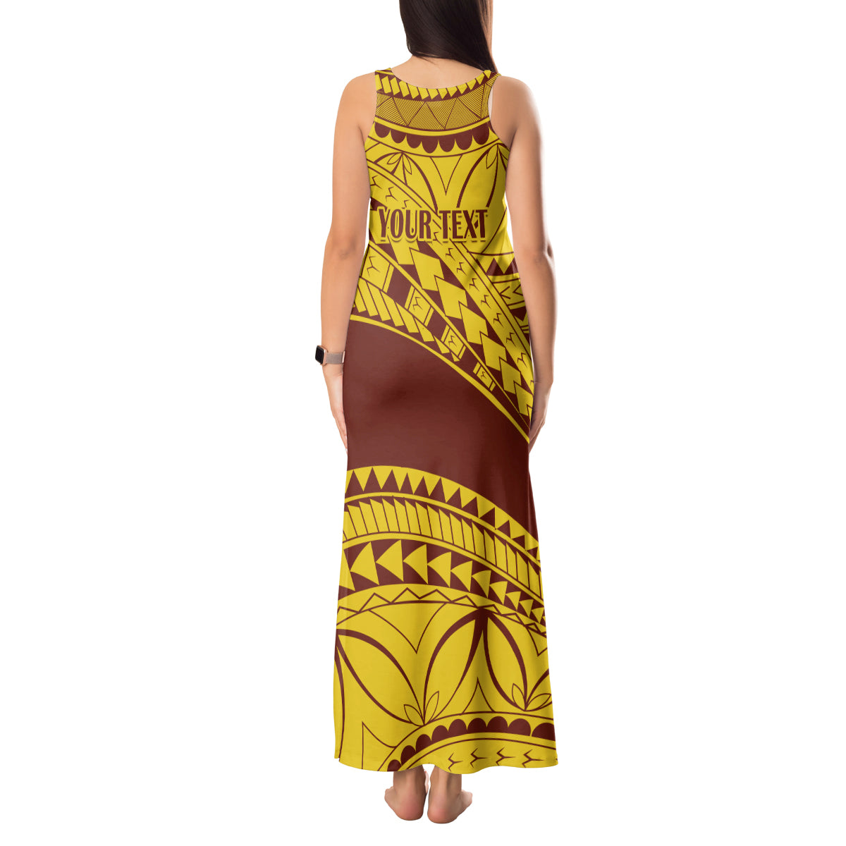 Personalised Samoa College Tank Maxi Dress Samoan Pattern - Wonder Print Shop