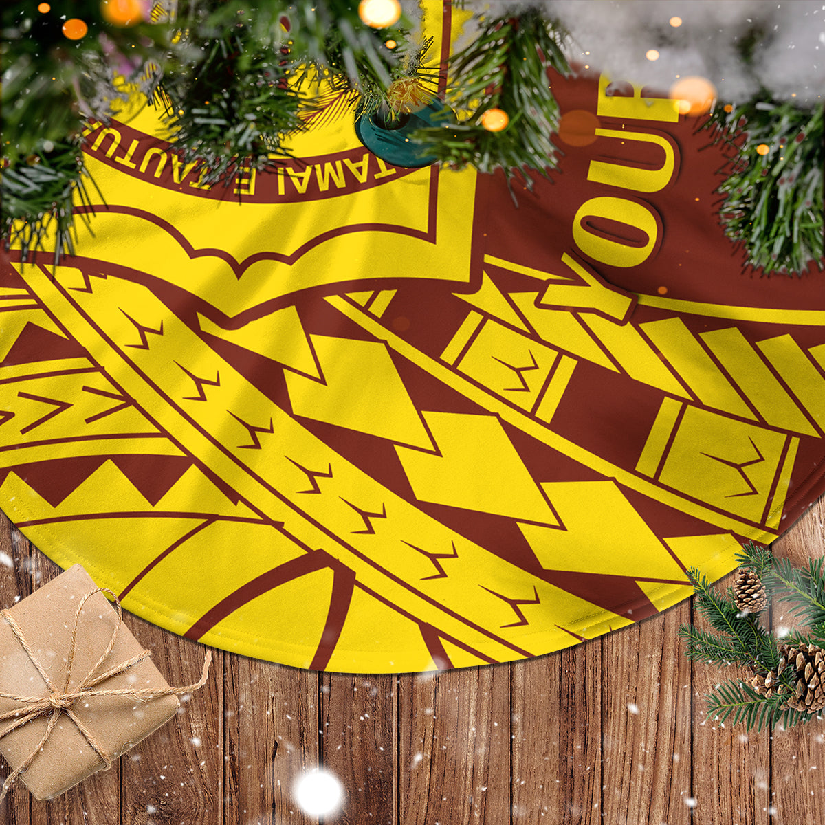 Personalised Samoa College Tree Skirt Samoan Pattern - Wonder Print Shop