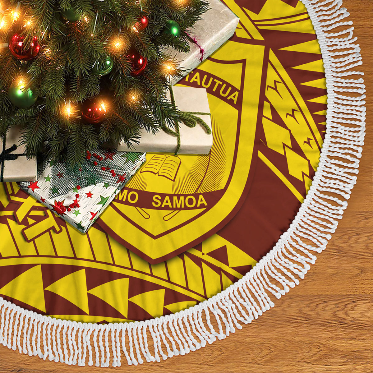 Personalised Samoa College Tree Skirt Samoan Pattern - Wonder Print Shop