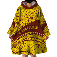 Personalised Samoa College Wearable Blanket Hoodie Samoan Pattern - Wonder Print Shop