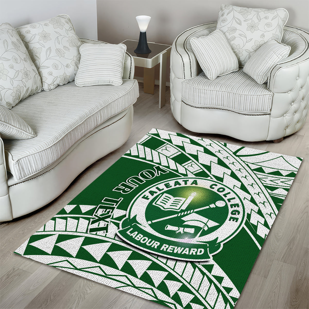 Personalised Samoa Faleata College Area Rug Samoan Pattern - Wonder Print Shop
