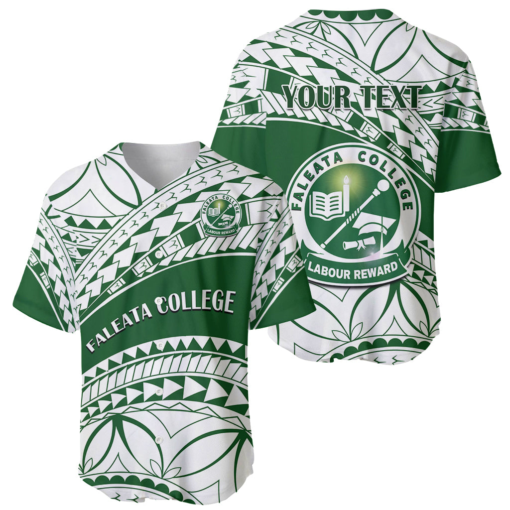 Personalised Samoa Faleata College Baseball Jersey Samoan Pattern - Wonder Print Shop
