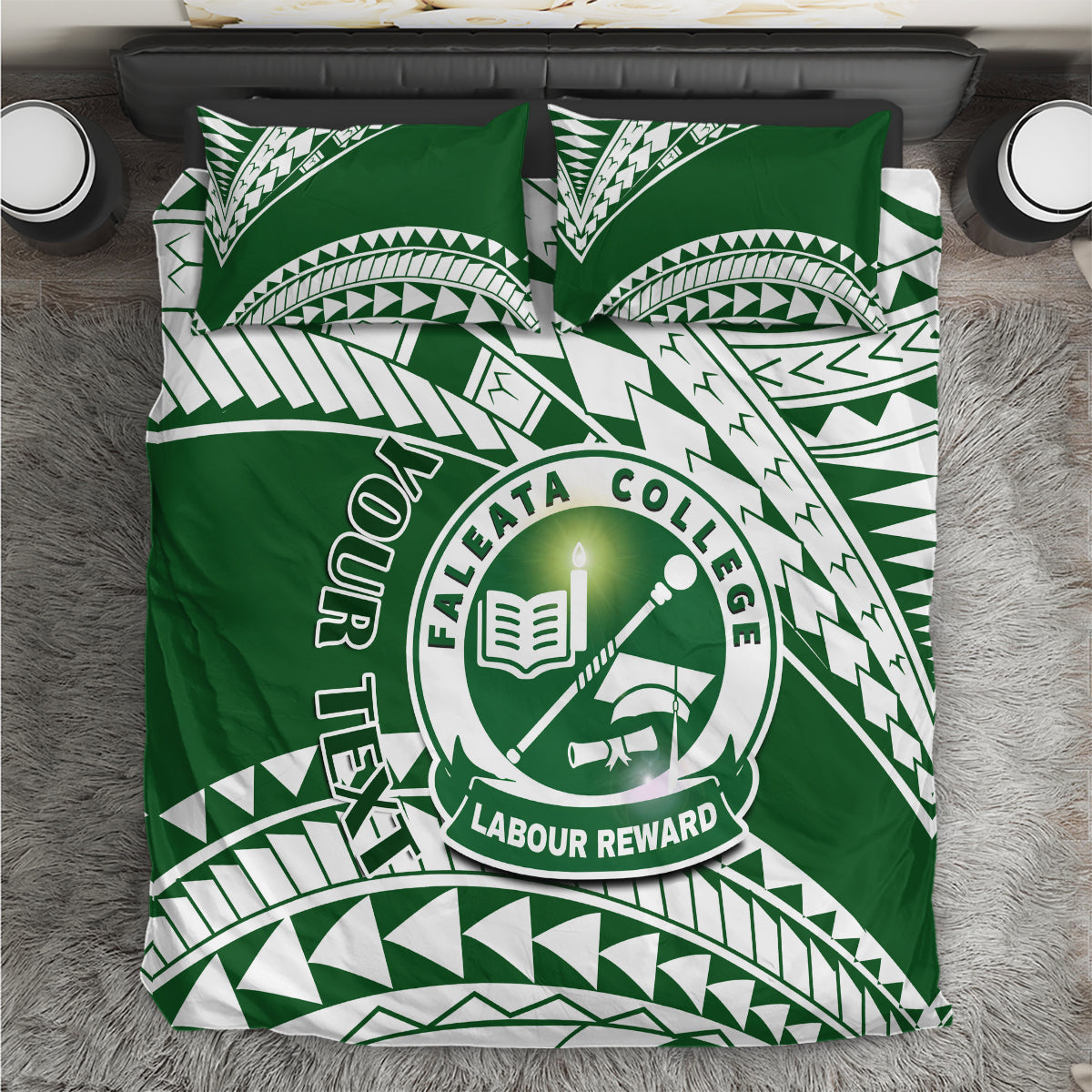 Personalised Samoa Faleata College Bedding Set Samoan Pattern - Wonder Print Shop