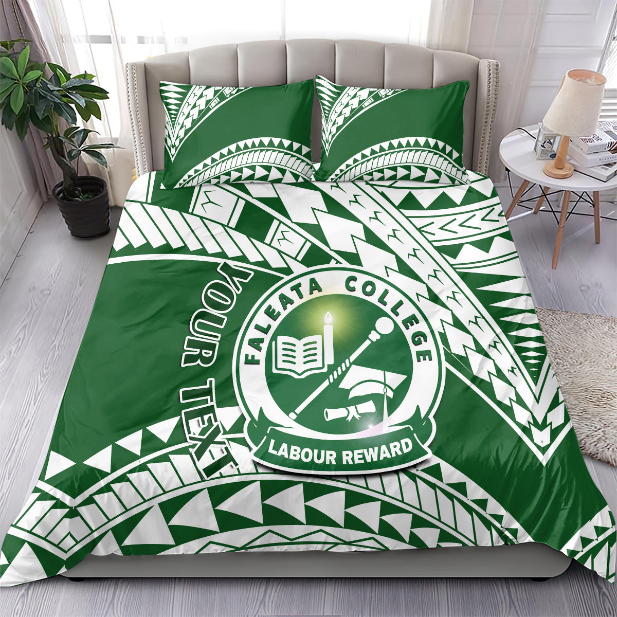 Personalised Samoa Faleata College Bedding Set Samoan Pattern - Wonder Print Shop