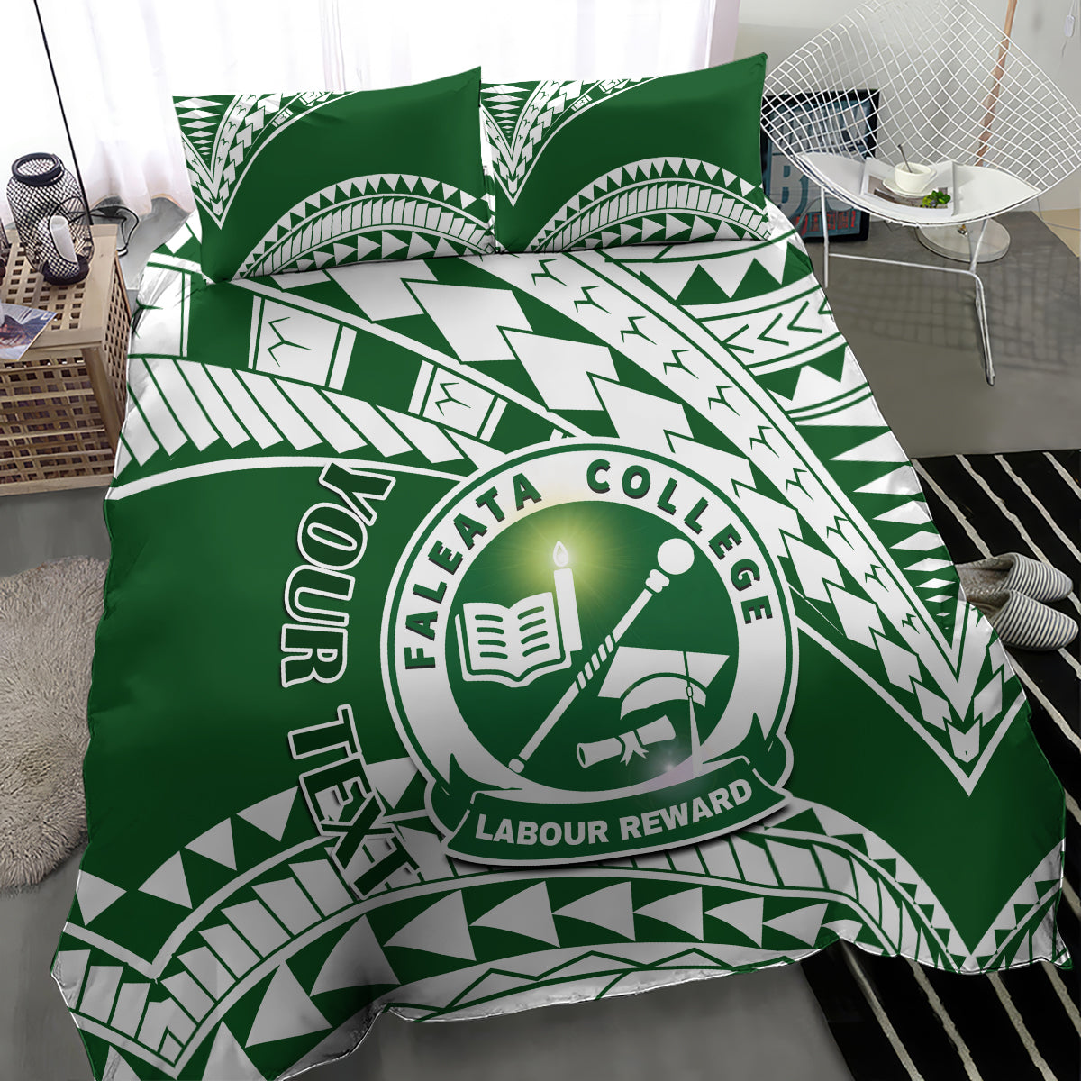 Personalised Samoa Faleata College Bedding Set Samoan Pattern - Wonder Print Shop
