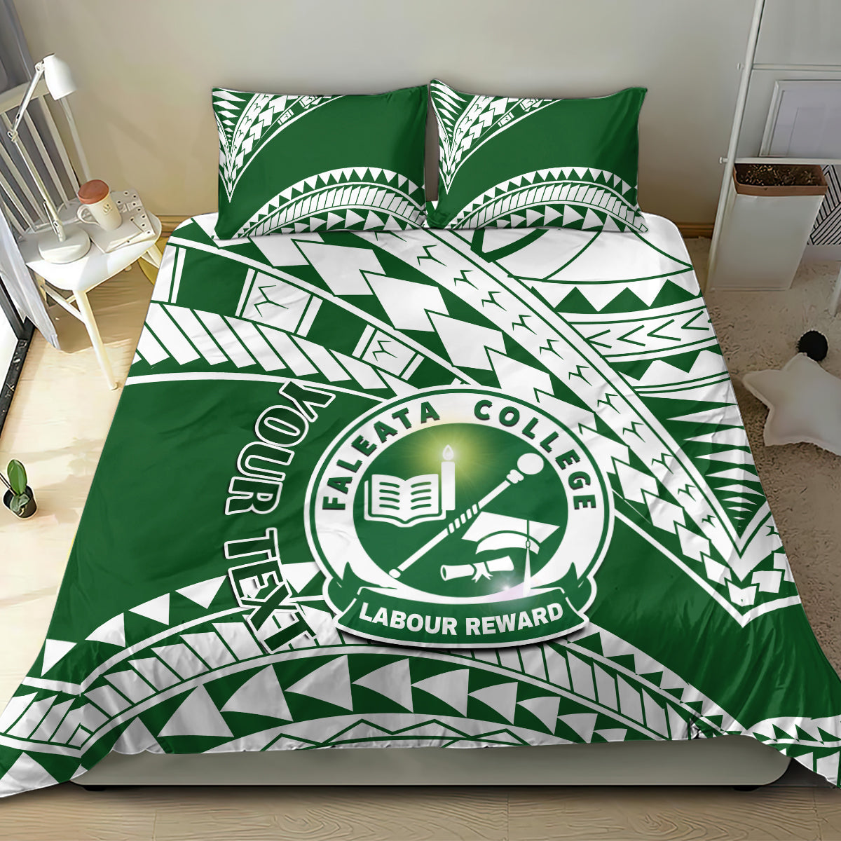 Personalised Samoa Faleata College Bedding Set Samoan Pattern - Wonder Print Shop