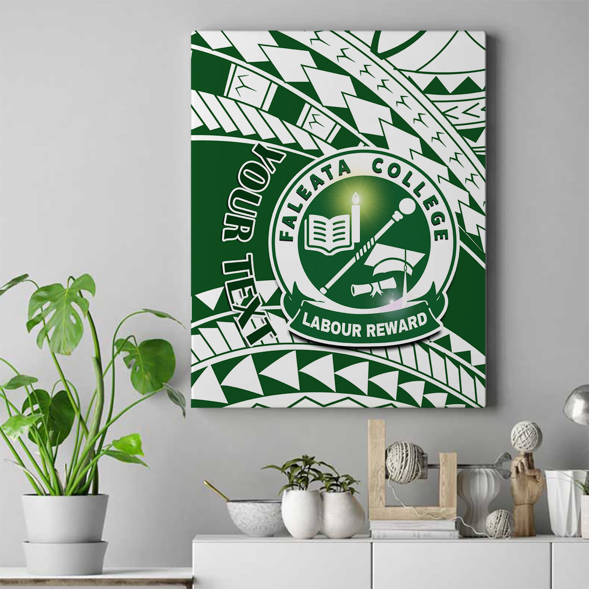 Personalised Samoa Faleata College Canvas Wall Art Samoan Pattern - Wonder Print Shop