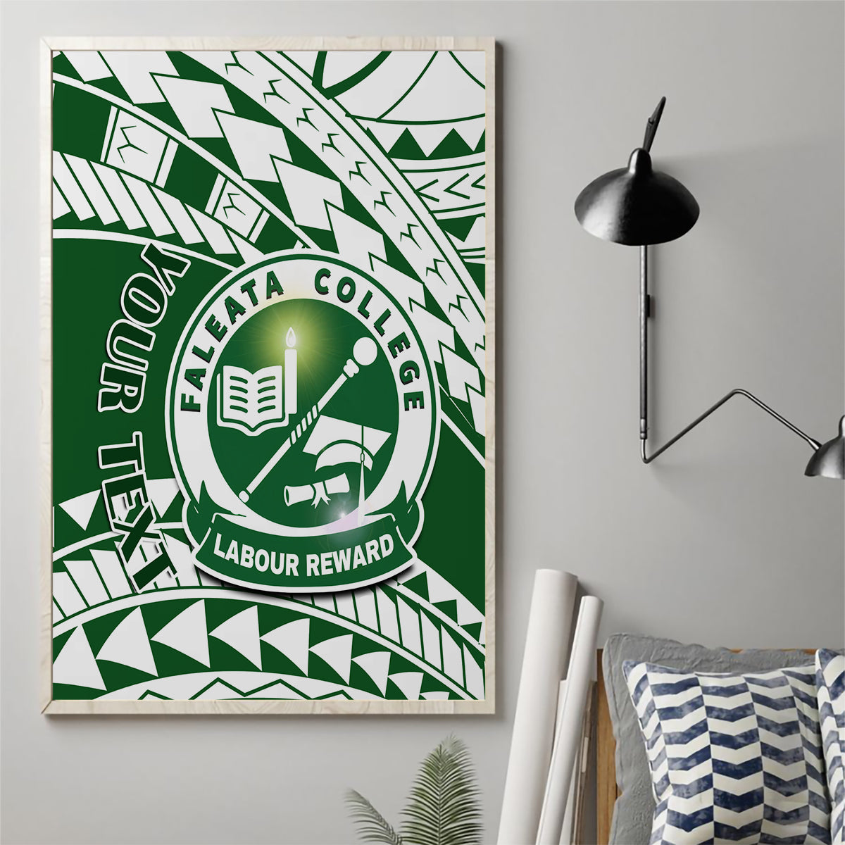 Personalised Samoa Faleata College Canvas Wall Art Samoan Pattern - Wonder Print Shop