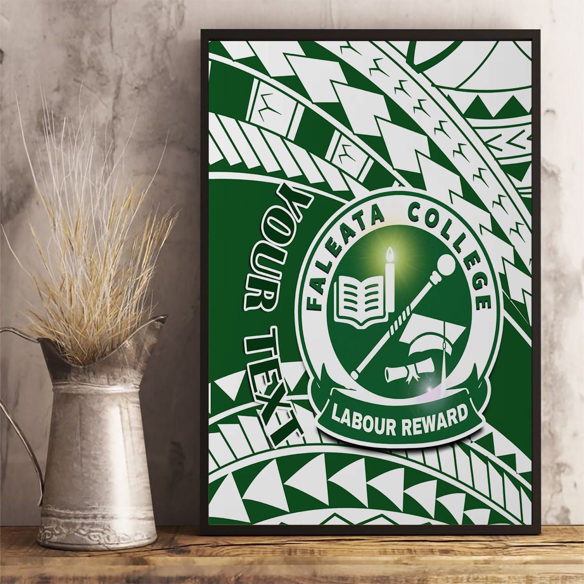 Personalised Samoa Faleata College Canvas Wall Art Samoan Pattern - Wonder Print Shop