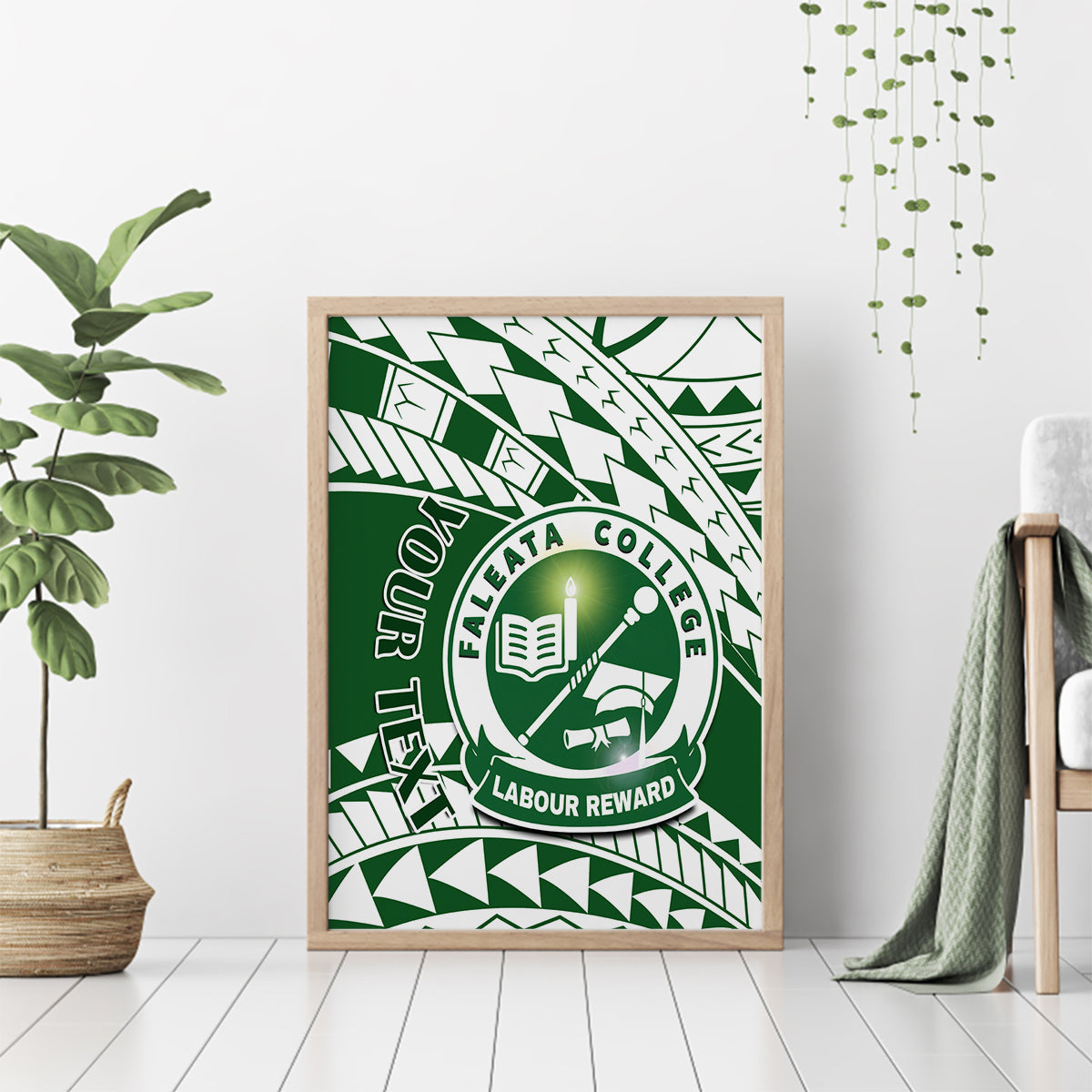 Personalised Samoa Faleata College Canvas Wall Art Samoan Pattern - Wonder Print Shop