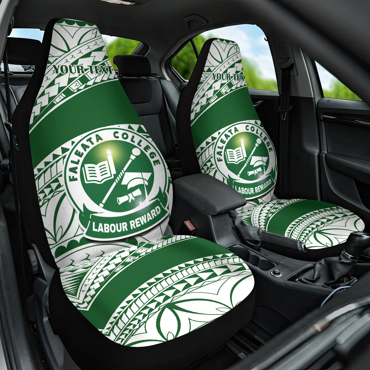 Personalised Samoa Faleata College Car Seat Cover Samoan Pattern - Wonder Print Shop